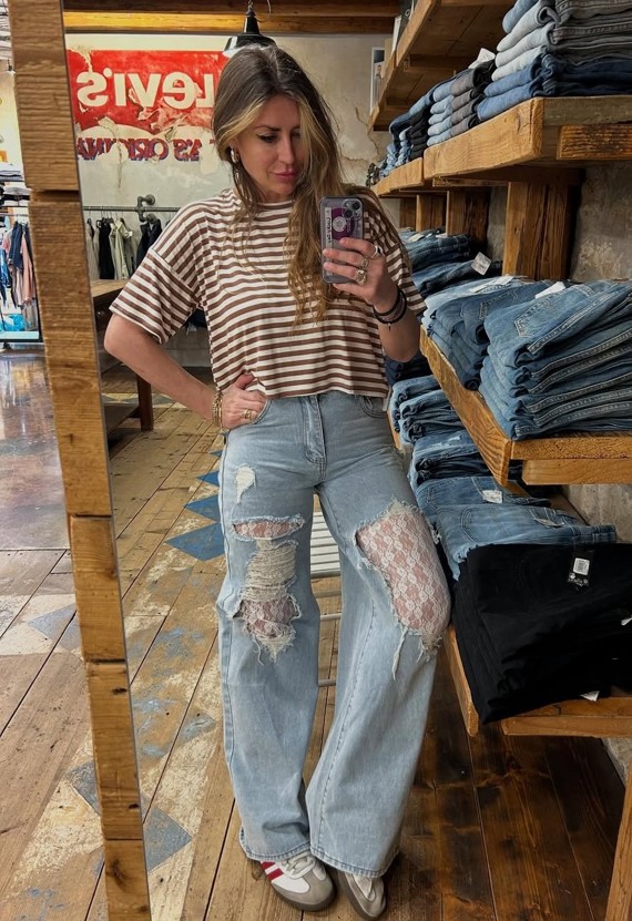JEANS CON PIZZO