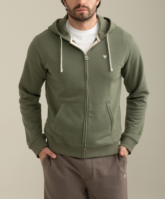 FELPA ZIP CAPPUCCIO